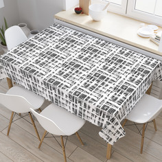 Скатерть прямоугольная JoyArty "Текстильный гранж монохром" из сатена, 120x145 см