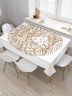 Скатерть прямоугольная JoyArty "Дом, милый дом" из сатена, 120x145 см