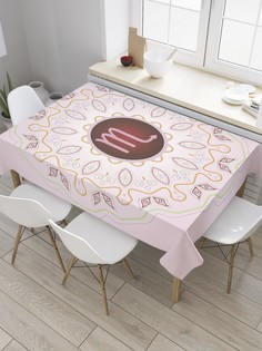 Скатерть прямоугольная JoyArty "Знак Скорпиона в мандале" из сатена, 120x145 см