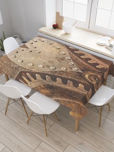 Скатерть прямоугольная JoyArty "Шестеренки в часах" из сатена, 120x145 см