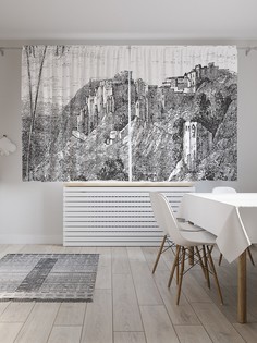 Шторы с фотопечатью JoyArty "Гравюра Вифлеема" из сатена, 290х180 см