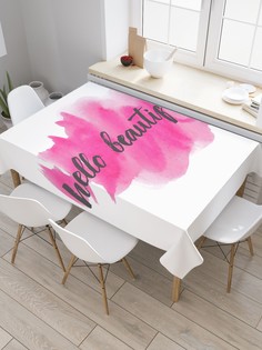 Скатерть прямоугольная JoyArty "Приветствие на акварели" из сатена, 120x145 см