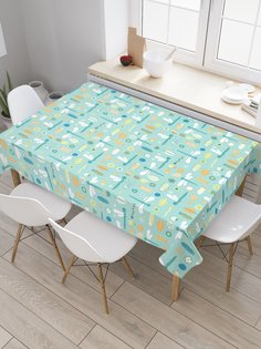 Скатерть прямоугольная JoyArty "Стрекозы наив" из сатена, 120x145 см