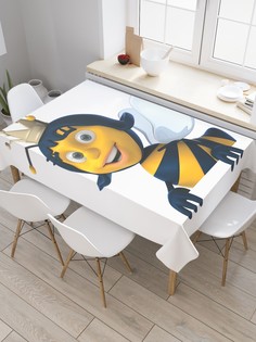 Скатерть прямоугольная JoyArty "Пчелка в короне" из сатена, 120x145 см