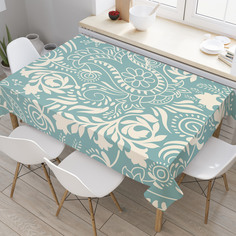 Скатерть прямоугольная JoyArty "Цветочные пейсли" из сатена, 120x145 см