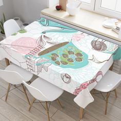 Скатерть прямоугольная JoyArty "Летний чай" из сатена, 120x145 см