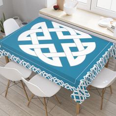 Скатерть прямоугольная JoyArty "Орнаментальный узел" из сатена, 120x145 см