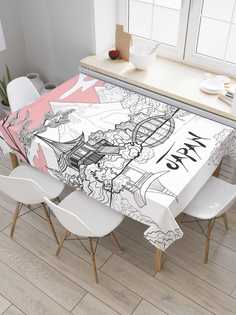 Скатерть прямоугольная JoyArty "Строгая Япония" из сатена, 180x145 см