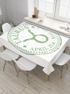 Скатерть прямоугольная JoyArty "Печать знак Тельца" из сатена, 120x145 см