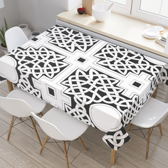 Скатерть прямоугольная JoyArty "Скандинавский крест" из сатена, 120x145 см