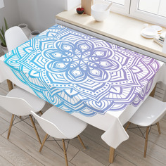 Скатерть прямоугольная JoyArty "Контуры мандалы" из сатена, 120x145 см