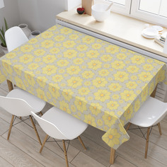 Скатерть прямоугольная JoyArty "Флористический дудл" из сатена, 120x145 см