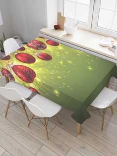 Скатерть прямоугольная JoyArty "Висячие шарики" из сатена, 120x145 см