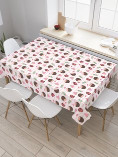 Скатерть прямоугольная JoyArty "Отдых с коктейлем" из сатена, 120x145 см