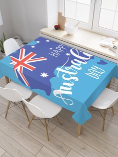 Скатерть прямоугольная JoyArty "Счастливый день Австралии" из сатена, 120x145 см