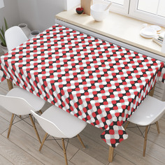 Скатерть прямоугольная JoyArty "Геометрическое наложение волн" из сатена, 120x145 см