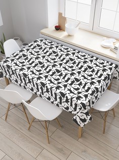 Скатерть прямоугольная JoyArty "Глазастый кот" из сатена, 120x145 см