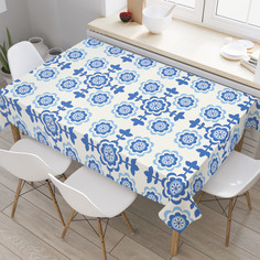 Скатерть прямоугольная JoyArty "Простота азулежу" из сатена, 120x145 см