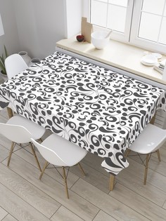 Скатерть прямоугольная JoyArty "Сплошные завитки" из сатена, 120x145 см