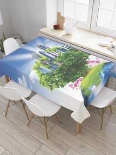 Скатерть прямоугольная JoyArty "Мегаполис на планете" из сатена, 180x145 см