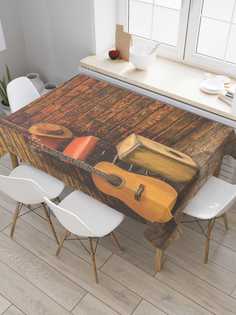 Скатерть прямоугольная JoyArty "Уголок уличного музыканта" из сатена, 120x145 см