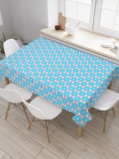 Скатерть прямоугольная JoyArty "Орнаментальные диски" из сатена, 120x145 см