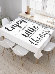 Скатерть прямоугольная JoyArty "Мелочи радуют" из сатена, 120x145 см