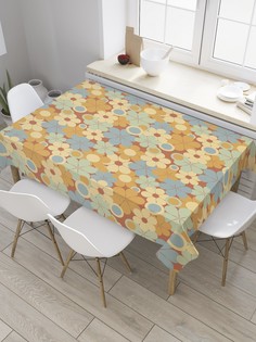 Скатерть прямоугольная JoyArty "Ретро цветочного полотна" из сатена, 120x145 см