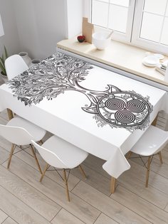 Скатерть прямоугольная JoyArty "Кельтское дерево" из сатена, 120x145 см