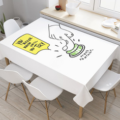 Скатерть прямоугольная JoyArty "Нажми для начала" из сатена, 120x145 см