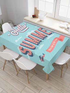 Скатерть прямоугольная JoyArty "Встреча лета в небе" из сатена, 120x145 см