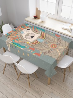 Скатерть прямоугольная JoyArty "Национальная лама" из сатена, 120x145 см