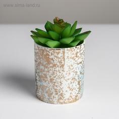 Керамическое кашпо с тиснением Вкрапления, 8 х 9,5 см Дарите Счастье