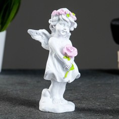 Фигура "Ангел с розой" акрил 4х6х12см Хорошие сувениры