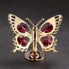Сувенир «Бабочка крас.»,с кристаллами No Brand