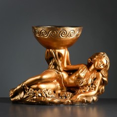 Фигура с кашпо "Девушка лежа", бронза, 1,7 л/ 42х36см Хорошие сувениры