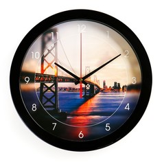 Часы настенные, серия: Город, "Мост", плавный ход, d=28 см Solomon