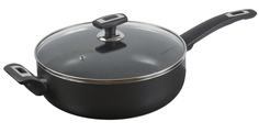 Сотейник Black Stone, диаметр 26 см со стеклянной крышкой и двумя ручками Kalitva