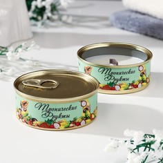 Натуральная свеча в жестяной банке из соевого воска "Тропические фрукты", 7,5х3 см Богатство Аромата