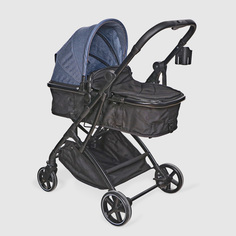 Коляска трансформер 2 в 1 Tianrui черно-синяя