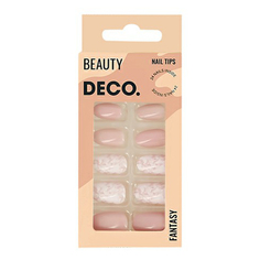 Набор накладных ногтей DECO. Fantasy Nude Marble с клеевыми стикерами 48 шт