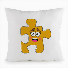 Подушка белая CoolPodarok Пазл (есть пара),белая