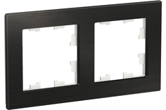 Рамка 2-м AtlasDesign Nature металл оникс SchE ATN312302 Schneider Electric