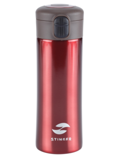 Термокружка Stinger, 0,35 л, сталь/пластик, красный глянцевый, 8,4 x 7 x 21,2 см