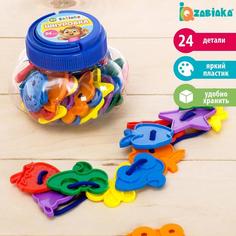 Шнуровка IQ-ZABIAKA Весёлые фигурки в банке 24 штуки в ассорт.3894980