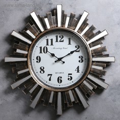 Часы настенные, : Интерьер, Лучики Солнца, d=58 см, коричневые No Brand