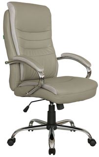Кресло руководителя Рива Чейр Array RCH 9131 Экокожа серо-бежевая Riva Chair