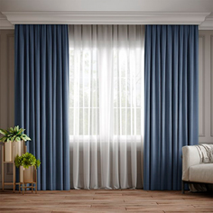 Штора классическая Eleganta ena842494 200x270 см синий