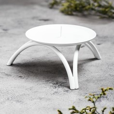 Подсвечник металл на 1 свечу "Олимп 2", 6х13 см, белый Омский Свечной