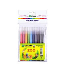 Фломастеры 10цв., в подвесе ZOO СТАММ ФЛ533